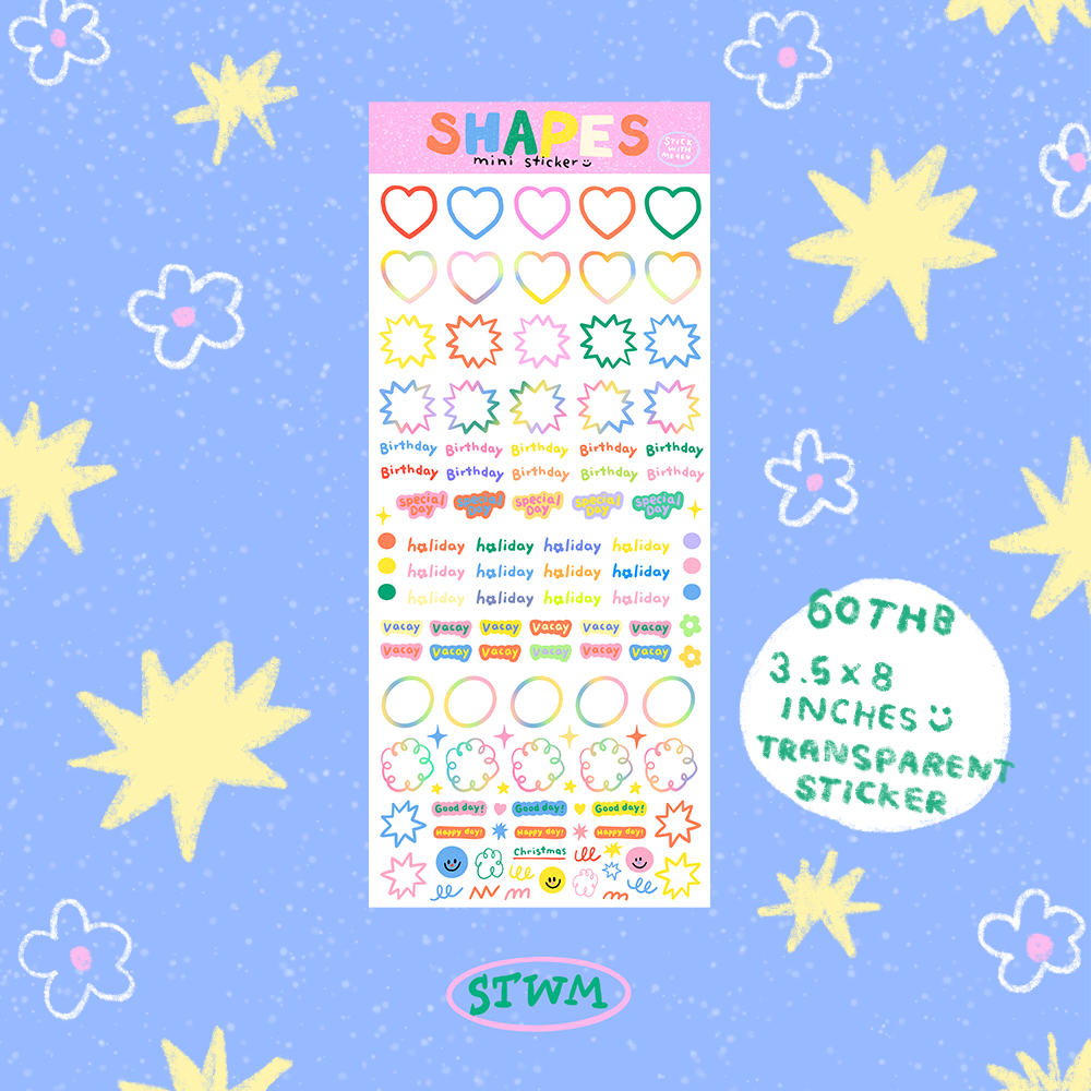 Mini shape and hearts sticker