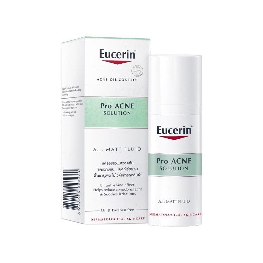 ￼Eucerin Pro Acne Solution A.I. Matt Fluid 50ml (ยูเซอริน ลดปัญหาสิว รอยดำ รอยแดง ลดผิวมัน)