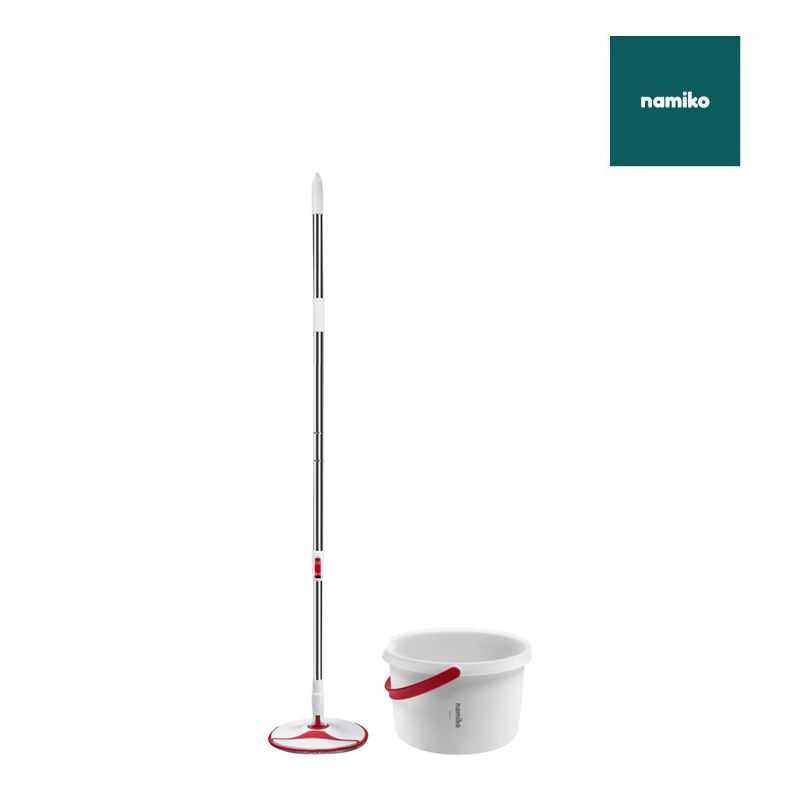 Namiko ชุดไม้ถูพื้นพร้อมถัง Spin Mop FM2 ซักน้ำและรีดน้ำในตัวเดียว