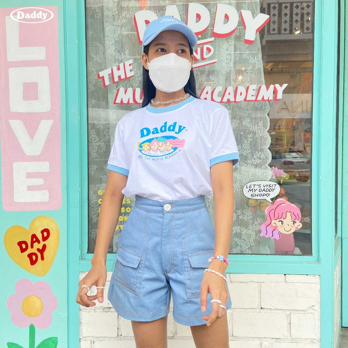 Daddy Family 2022 T-Shirt เสื้อยืดสีขาวลายครอบครัว สุดน่ารัก