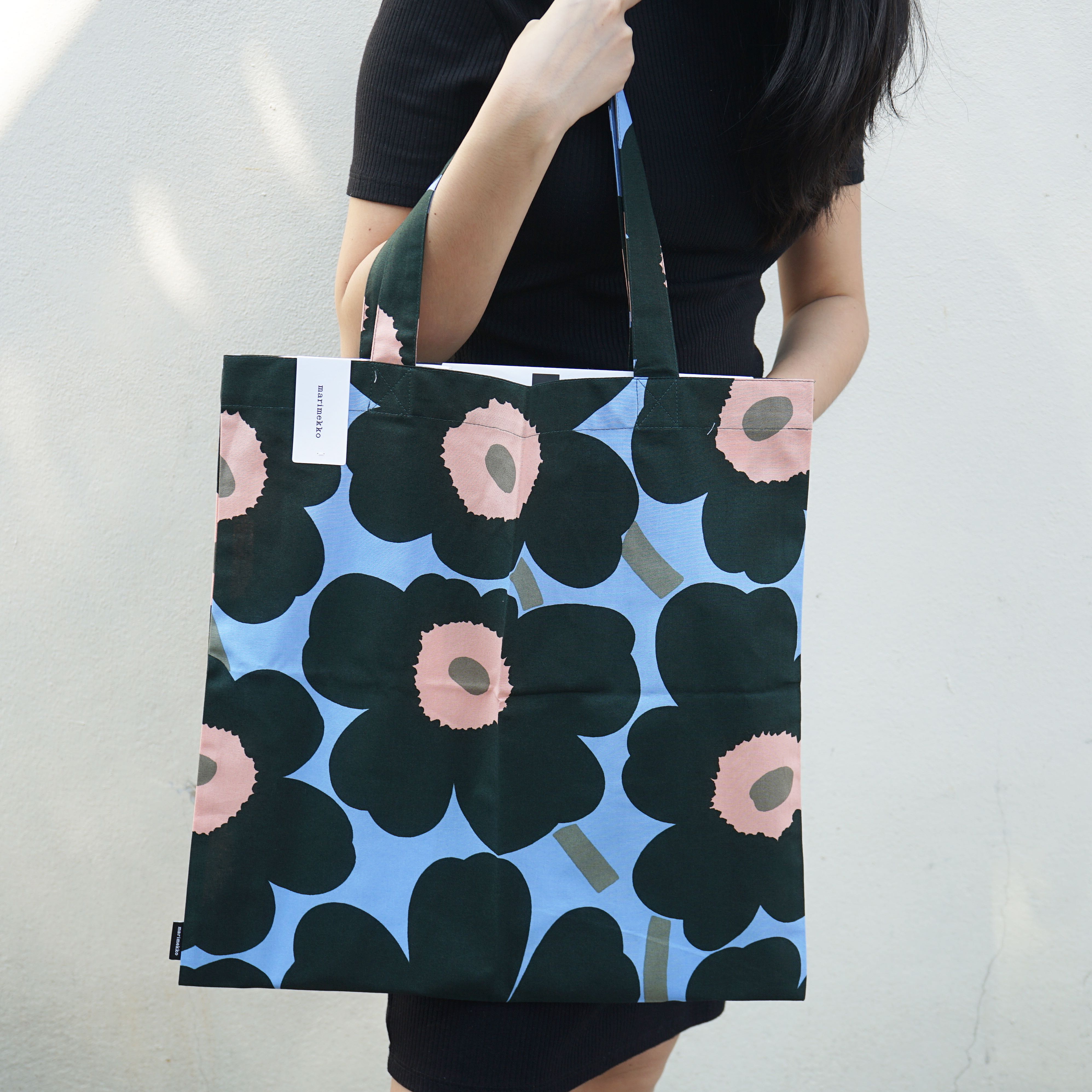 (RARE)Marimekko tote bag blue/black/pink