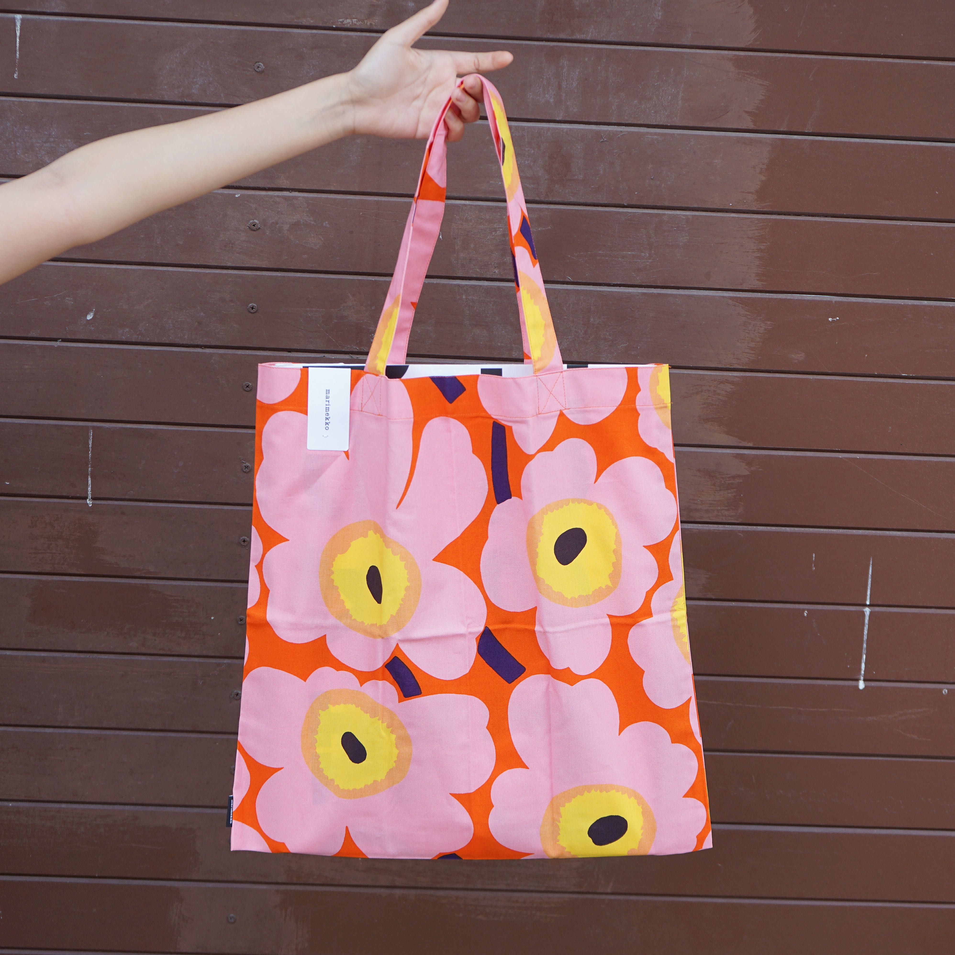 (Rare) Marimekko tote bag in orange/peach/yellow