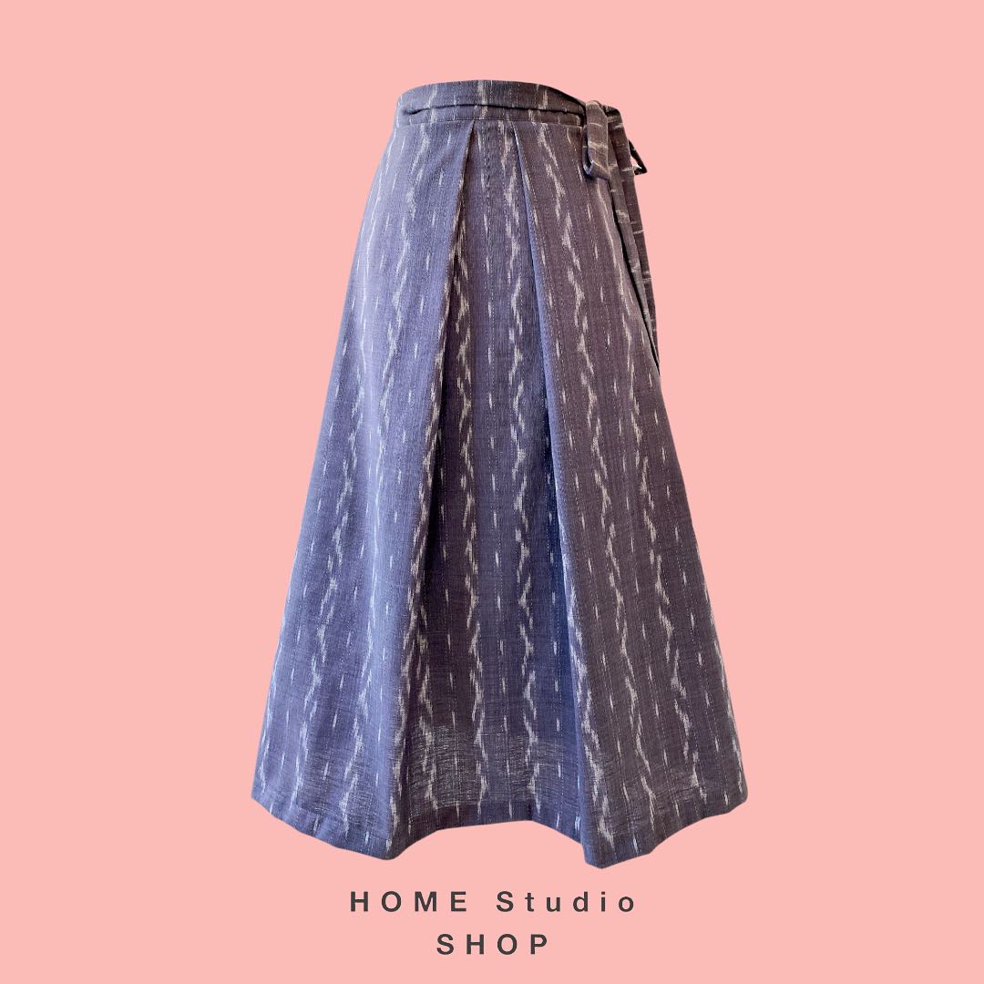 Tie waist skirt: Blue Grey