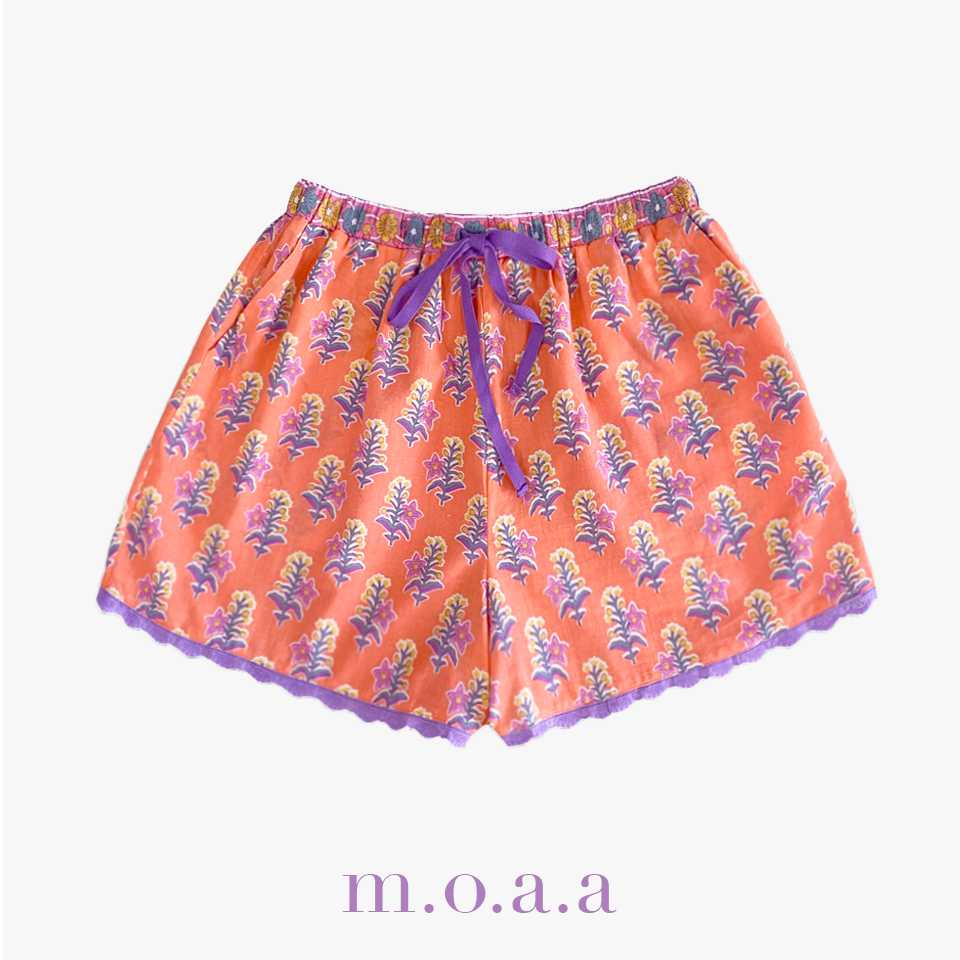 MAHILA LACE SHORTS IN SALMON