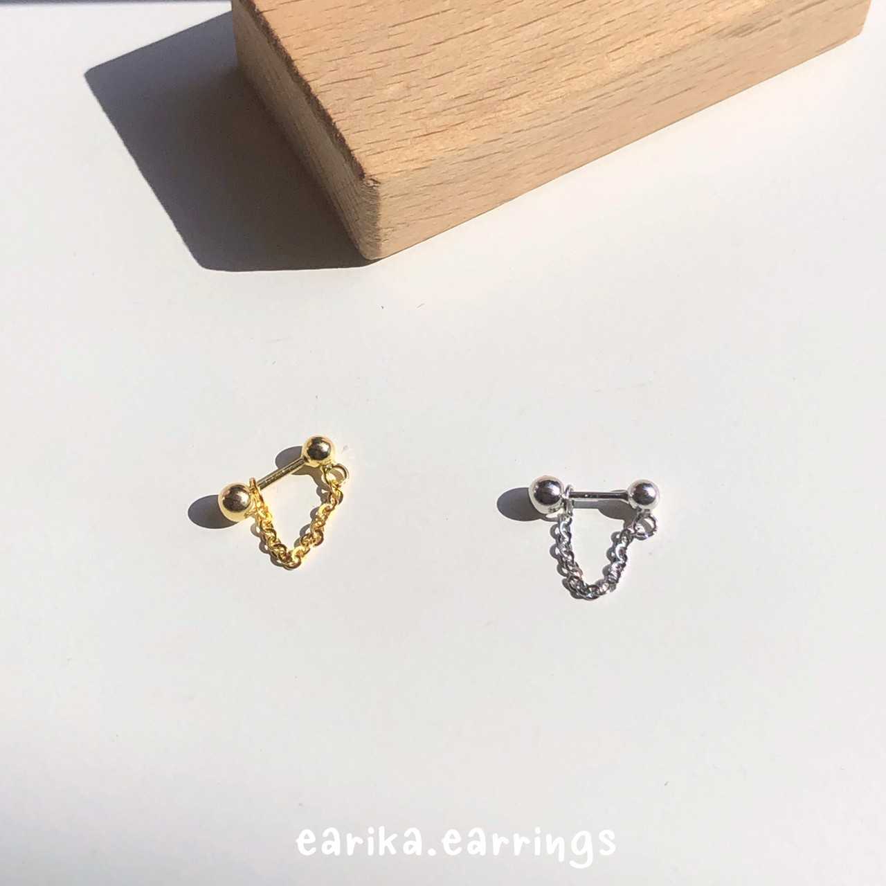 earika.earrings - one chain piercing จิวหูโซ่ห้อยเส้นเดียวเงินแท้ (ราคาต่อชิ้น) เหมาะสำหรับคนแพ้ง่าย