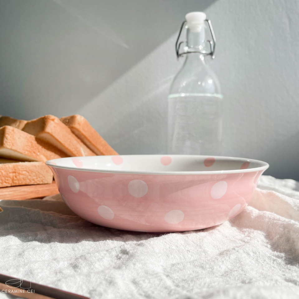 Pinky Dots Bowl - ชามเซรามิค