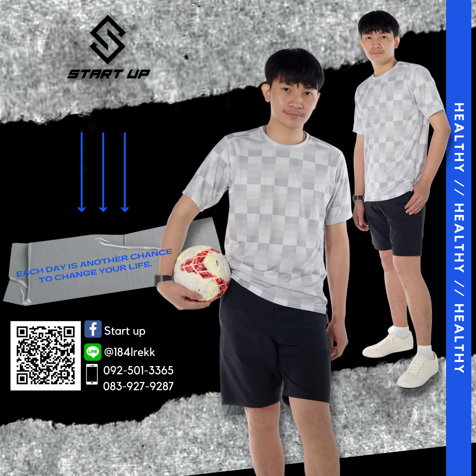 เสื้อกีฬาพิมพ์ลาย Chess สีเทาอ่อน