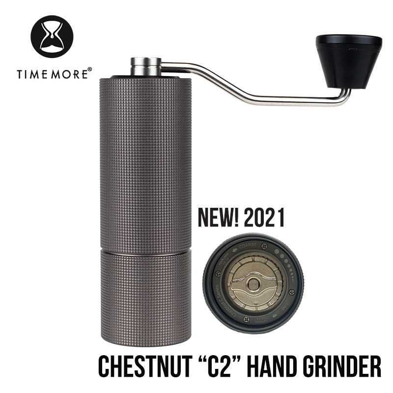 NEW! เครื่องบดกาแฟมือหมุน Timemore รุ่น Chestnut C2 เฟือง Stainless Hand Grinder