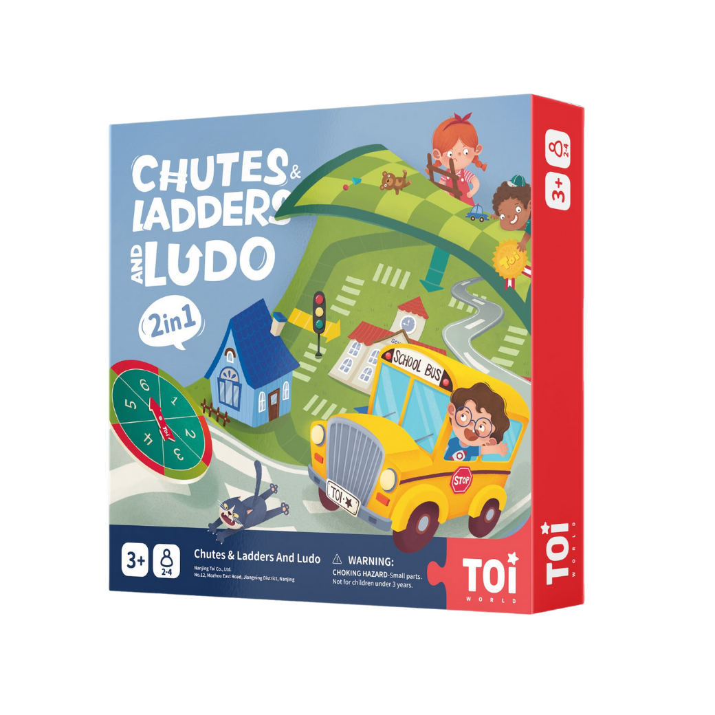 บอร์ดเกมสุดคลาสสิค Chutes&Ladders And Ludo 2in1 : TOi สำหรับเด็กอายุ 3 ขวบขึ้นไป