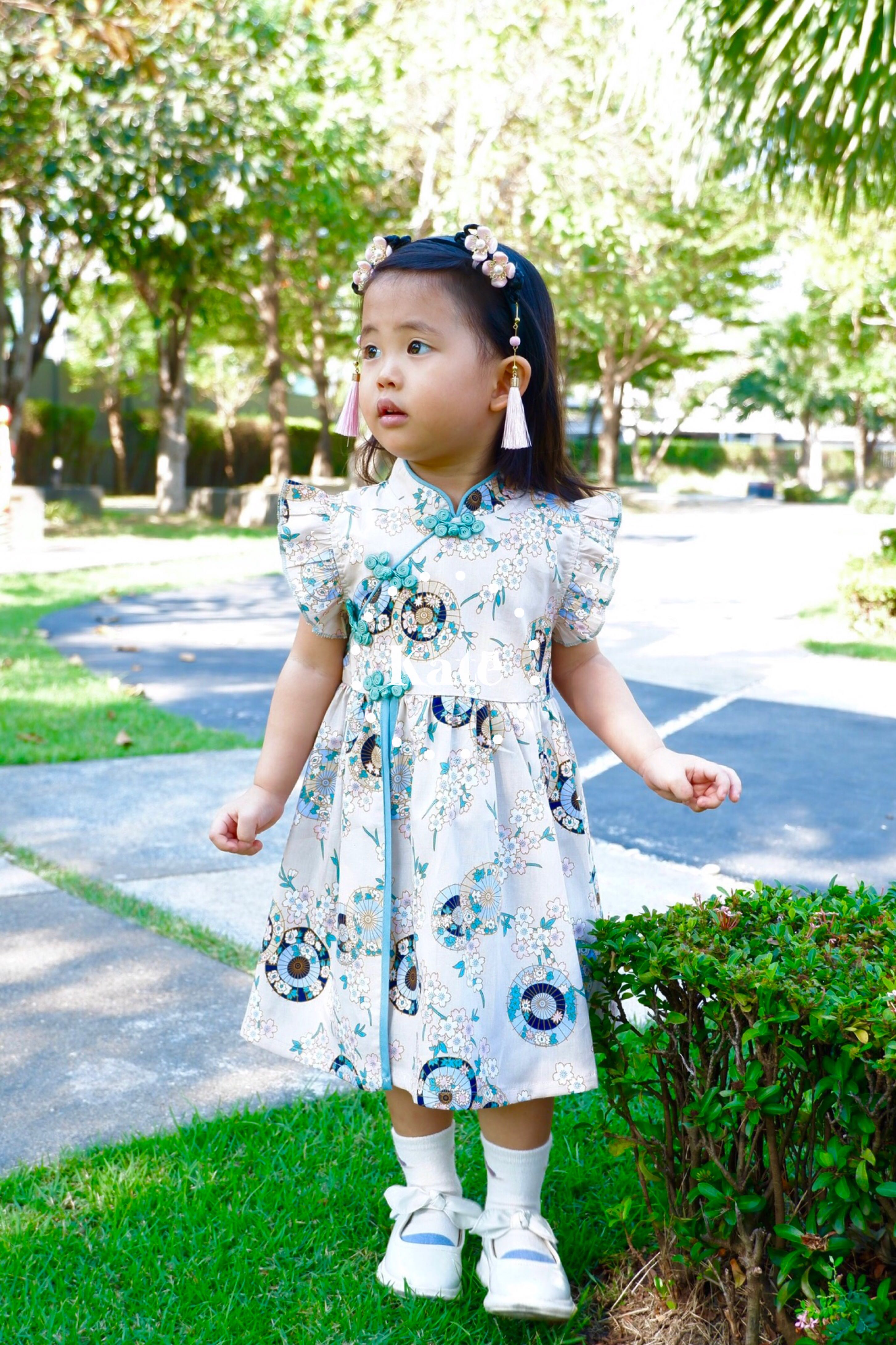 Sweet Flower Print Dress 🌸🌿 K099