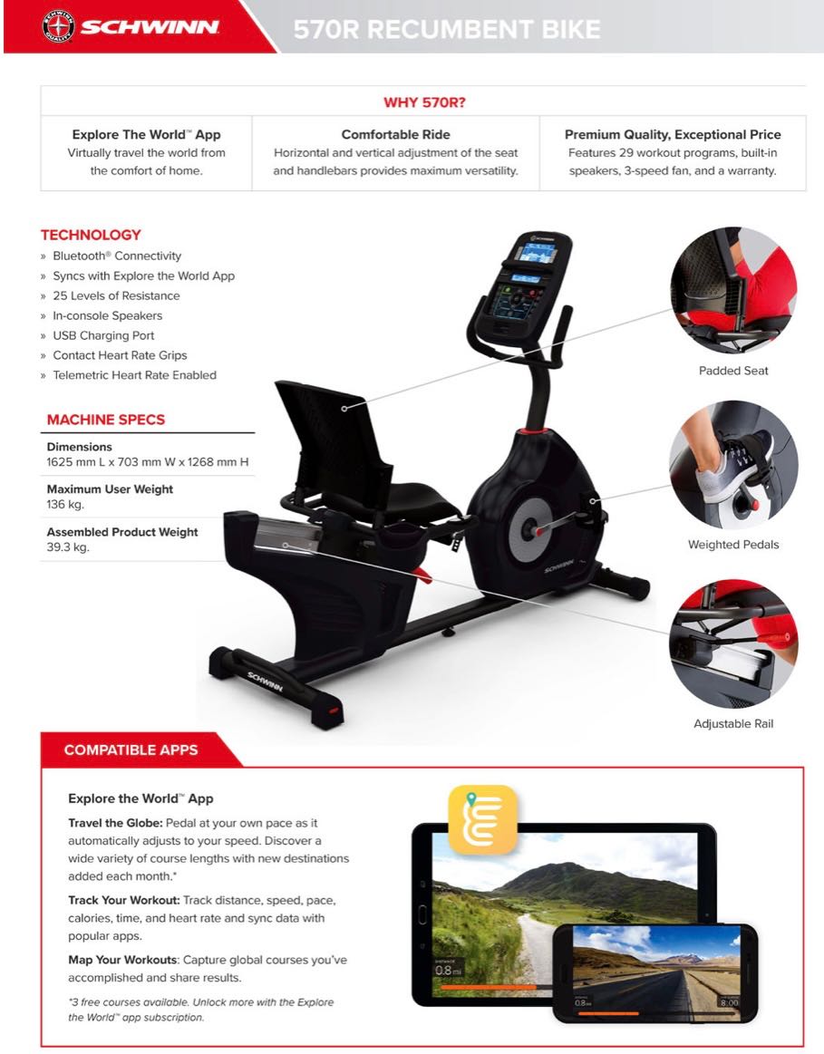Schwinn recumbent 570r deals
