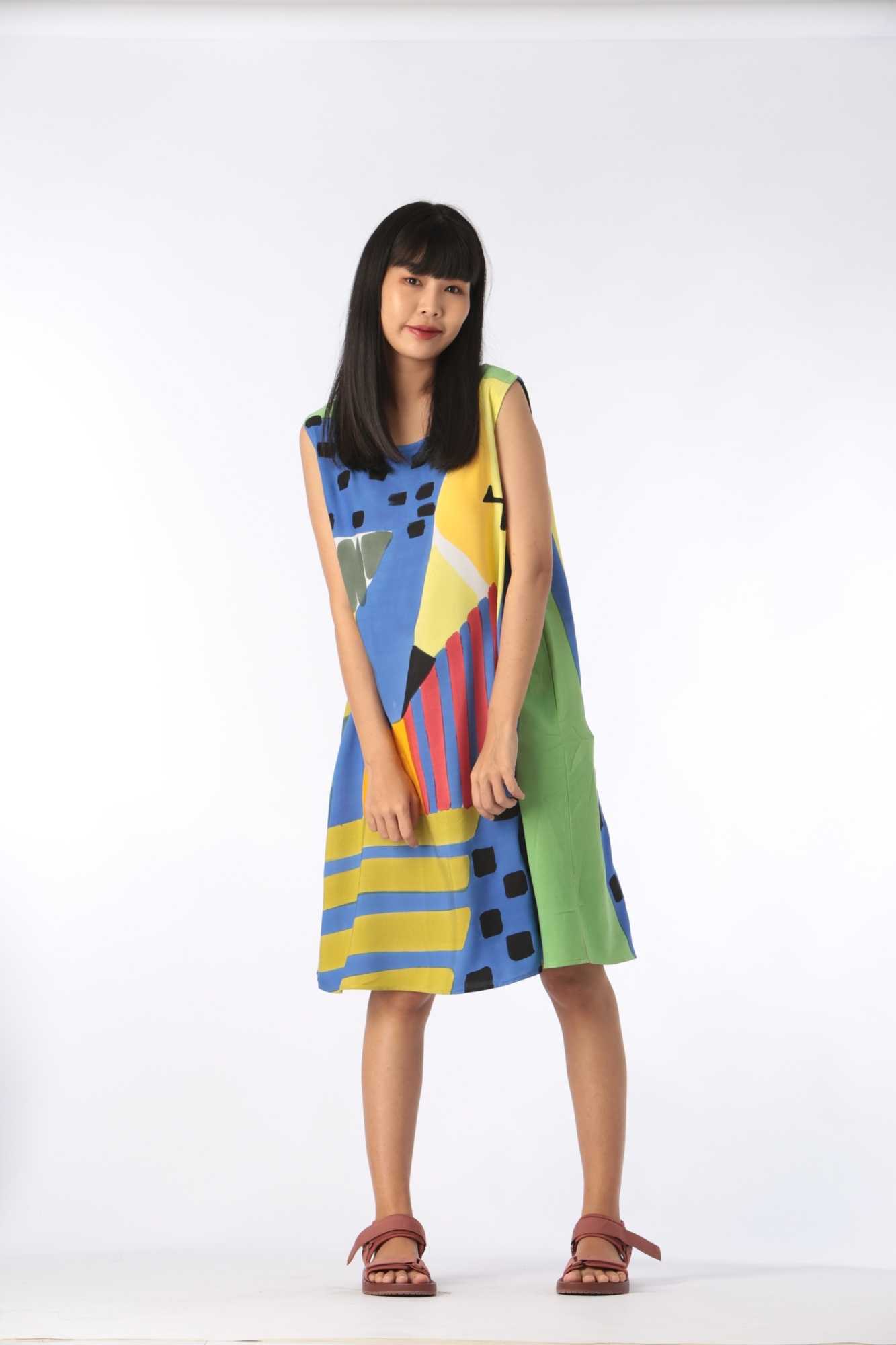 (Pre-Order) Short Dress Cotton Rayon For Summer Beach Vacation