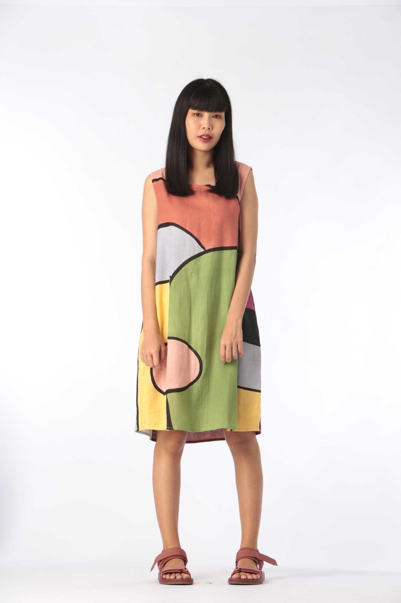 (Pre-order)Short Dress Cotton Rayon For Summer Beach Vacation