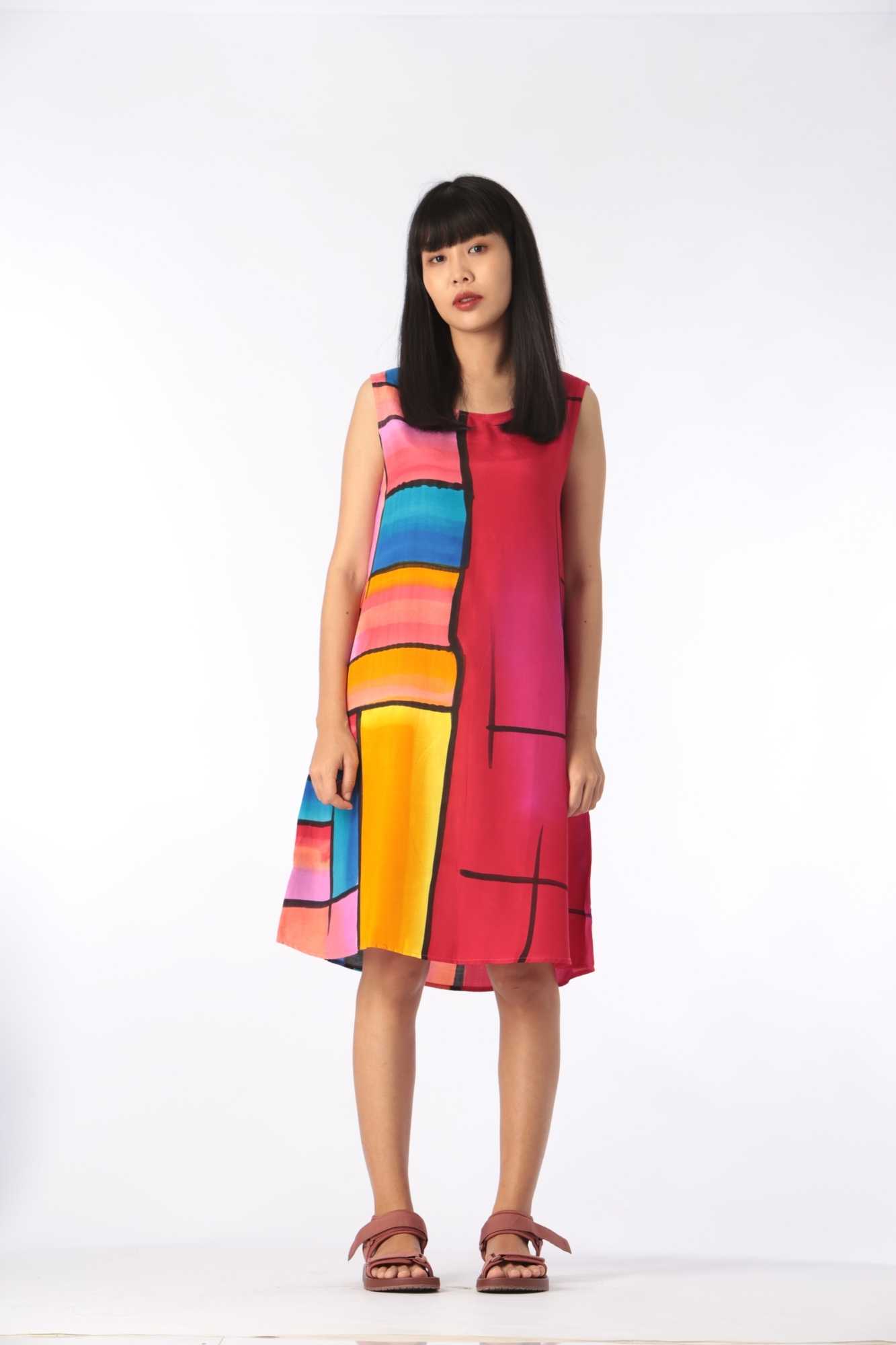 (Pre-order) Short Dress Cotton Rayon For Summer Beach Vacation