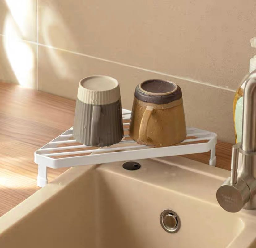 📍พร้อมส่ง : ชั้นพักวางจาน หม้อต้ม ทรงสามเหลี่ยมเข้ามุม