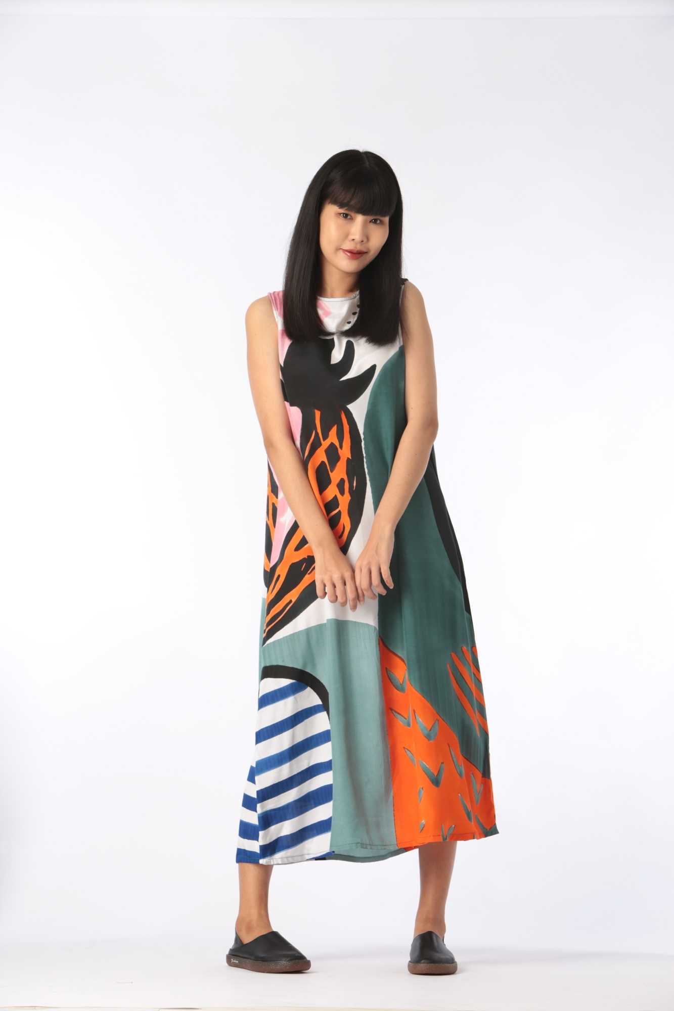(Pre-order) Dress Cotton Silk Hand Paint