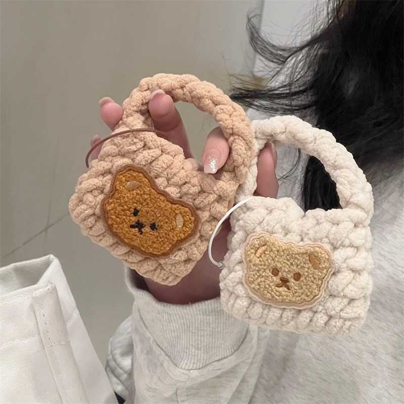 ♥ เคส Airpods  : กระเป๋าถักไหมพรมน้องหมี ( ใส่ได้ทั้งรุ่น 1,2,3,PRO )