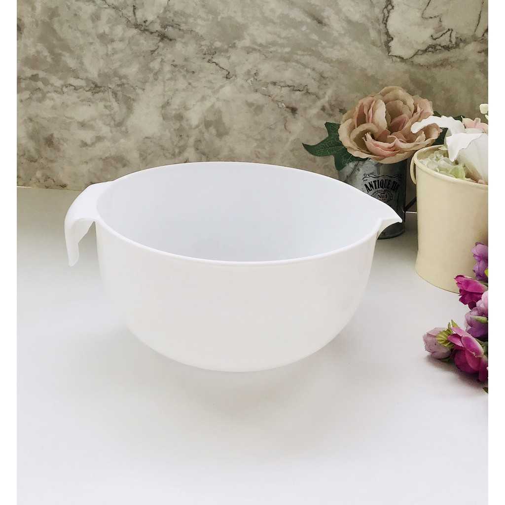 3.3 L ชามผสม ชามตวง พลาสติก สีขาว ขนาด 23.5x26.6x11.4 ซม. ปริมาตร 3.3 ลิตร