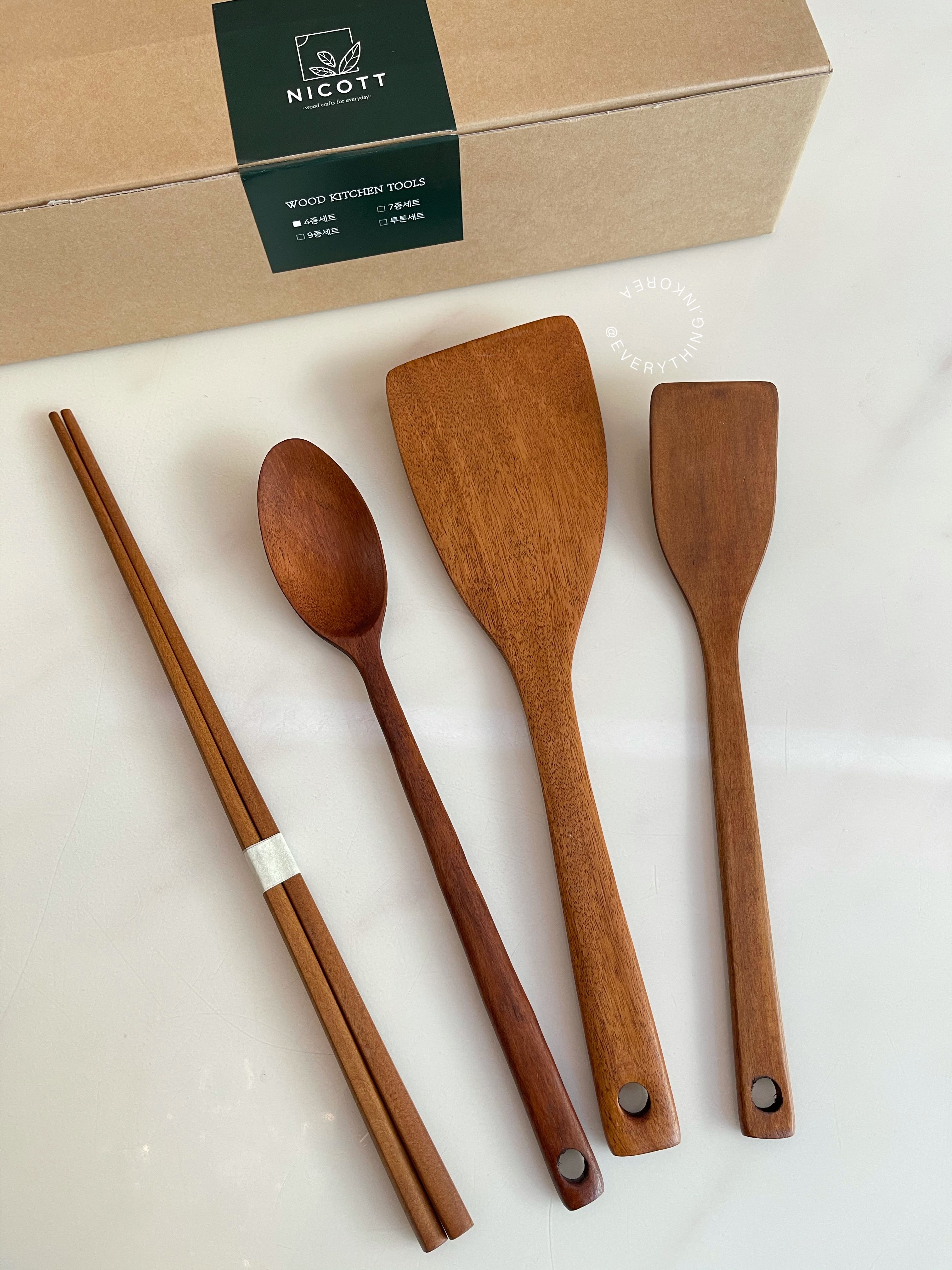 (พรีออเดอร์) Nicott natural wood cook เซ็ทอุปกรณ์ประกอบอาหารทำจากไม้อินทผาลัม