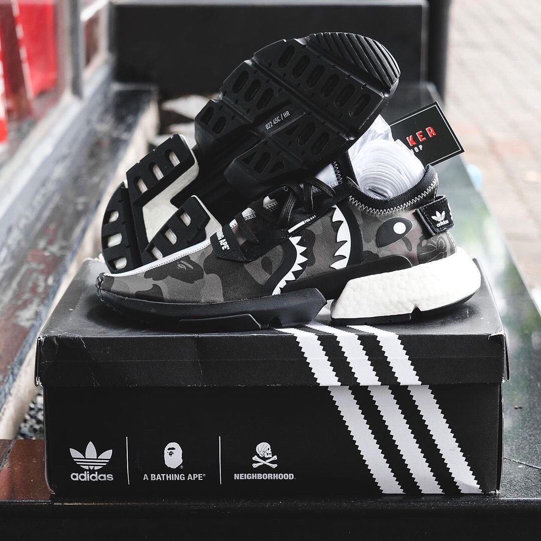 Adidas POD 3.1 x Bape x Neighborhood Black Camo LINE SHOPPING