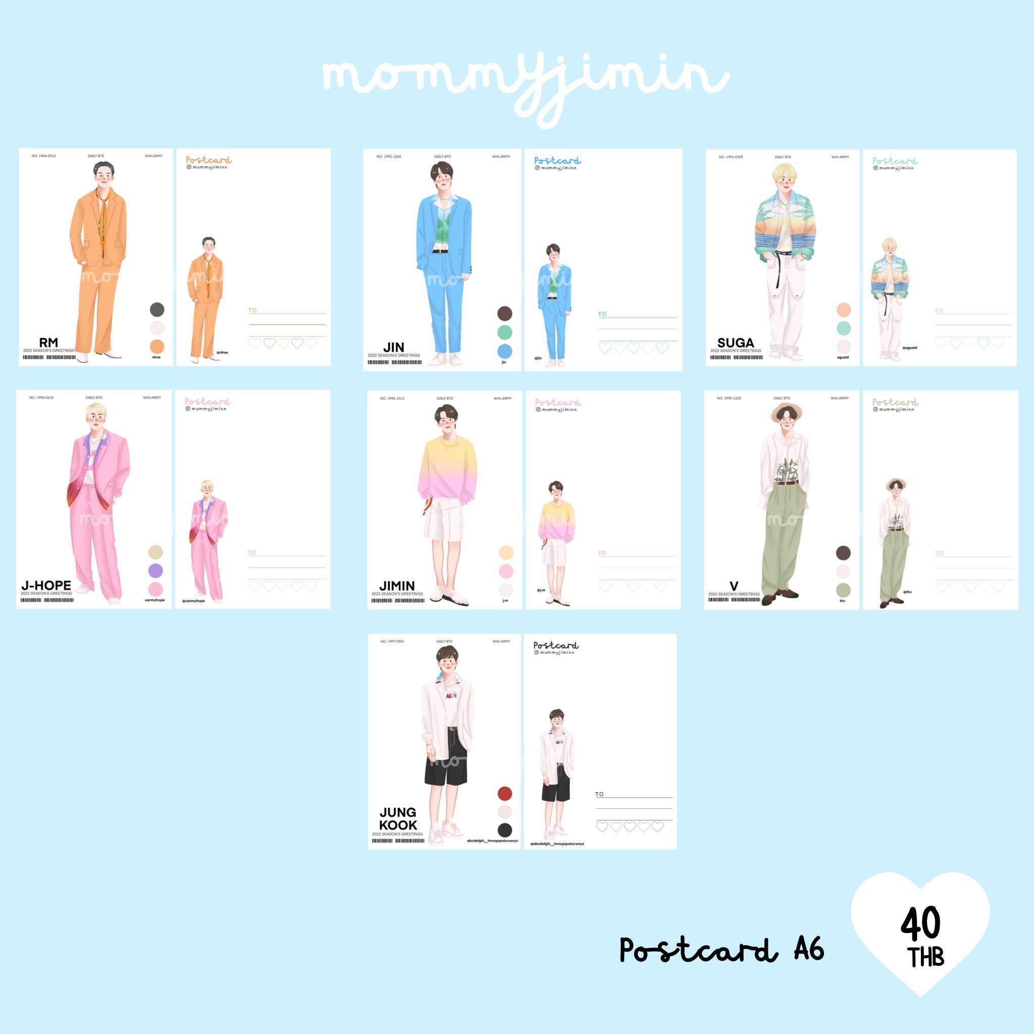 Postcard BTS Season greeting WHITE by mommyjiminn