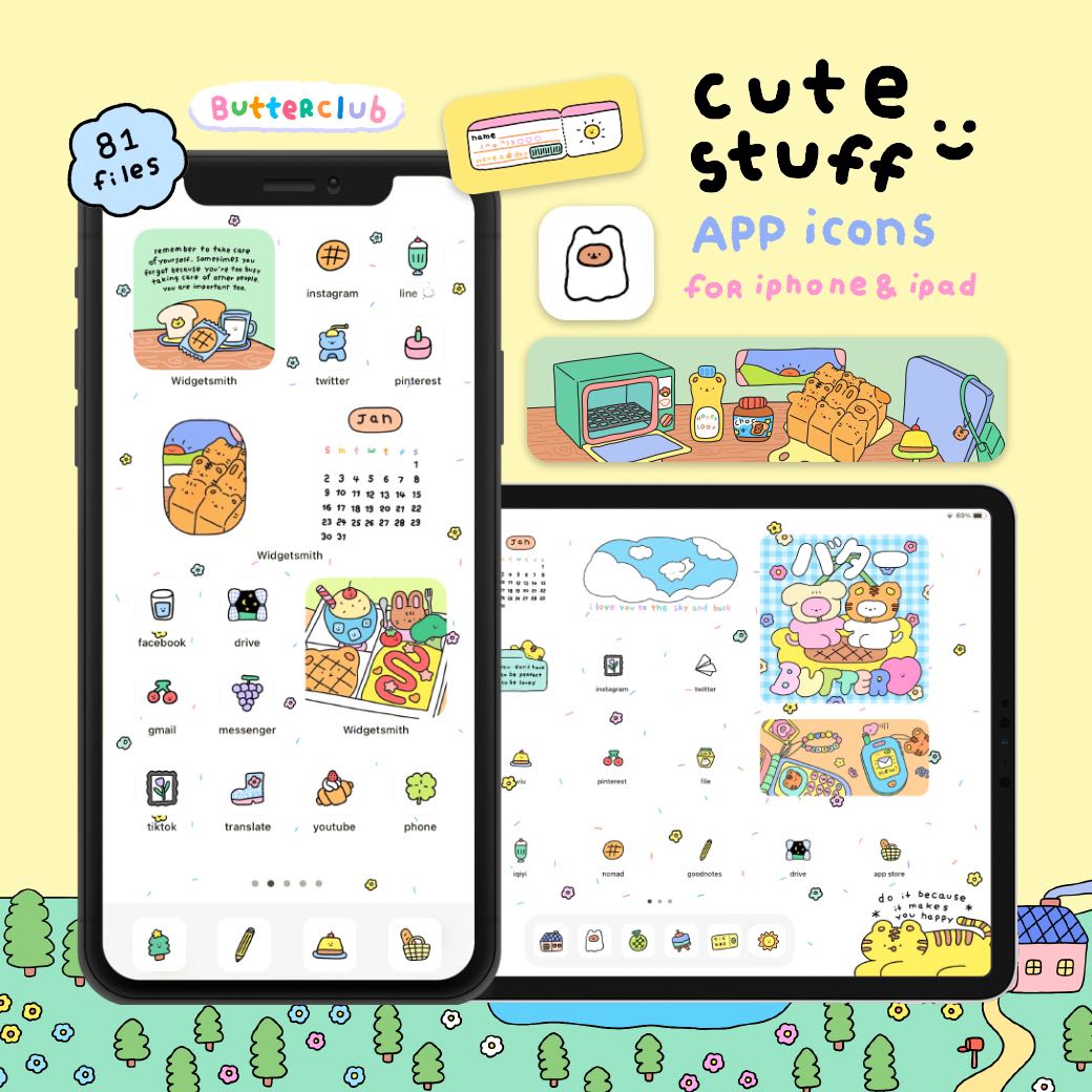 APP ICON (cute stuff) update! widget calendar 2025