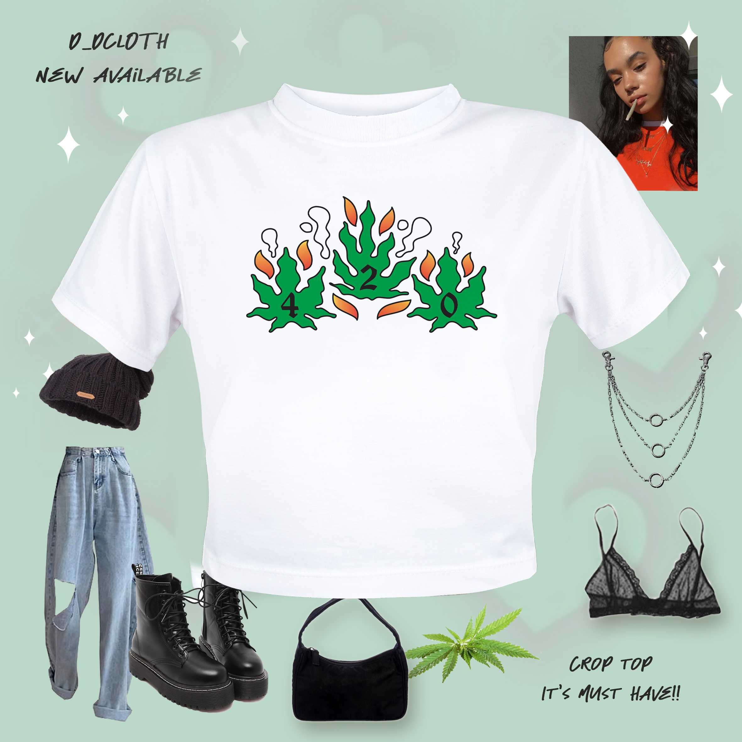 420 Crop Top (คอปีน)