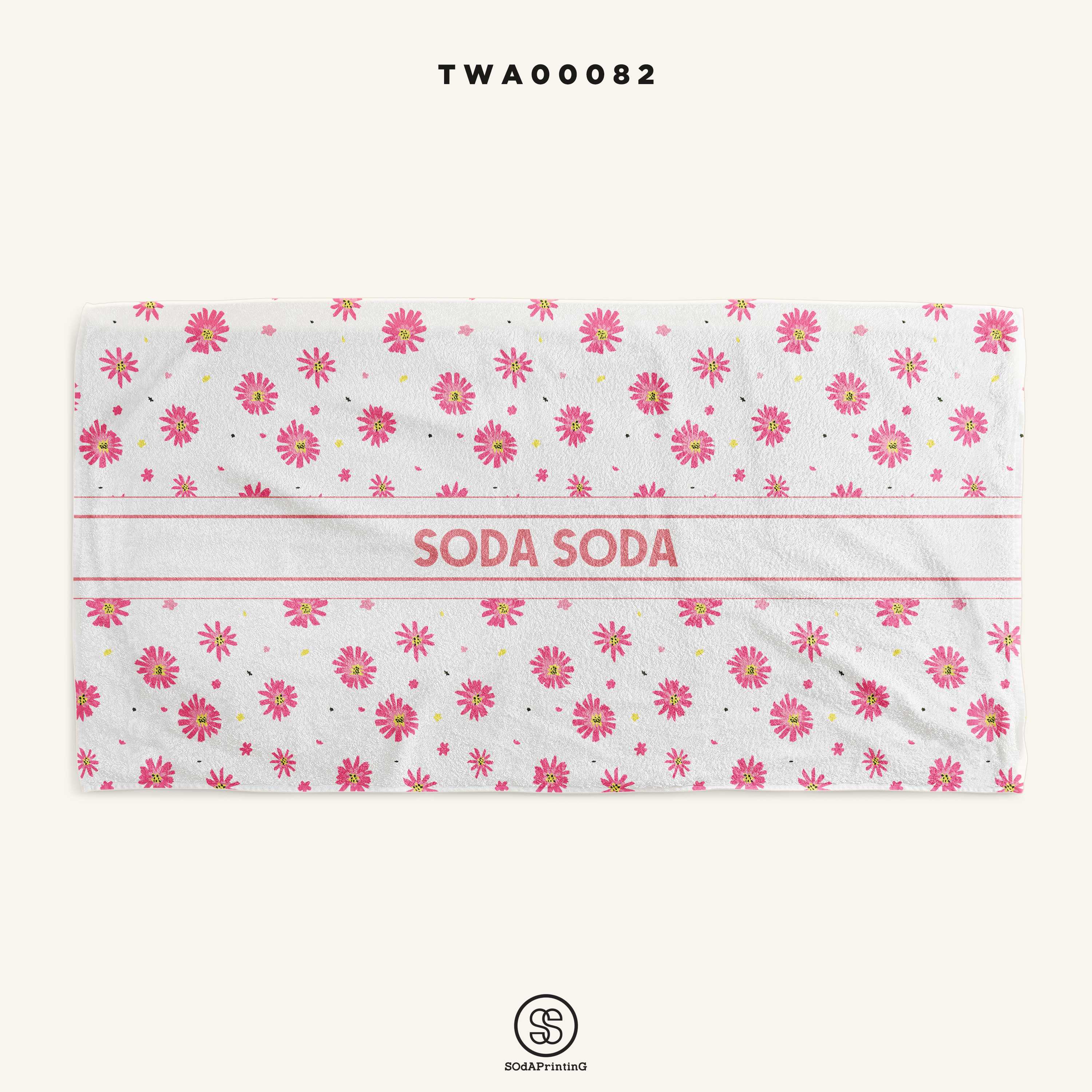 ผ้าเช็ดตัว ลาย Flower 3  ใส่ชื่อได้ รหัส TWA00082 #SOdAtowel #SOdAhome