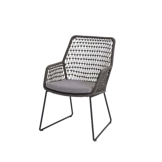 213537 BABILONIA Mid grey knotted dining chair