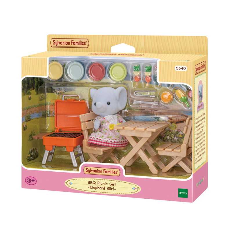 Sylvanian BBQ Picnic Set -Elephant Girl/ ซิลวาเนียน แฟมิลี่ ชุดบาร์บีคิวปิคนิคและเด็กหญิงช้าง