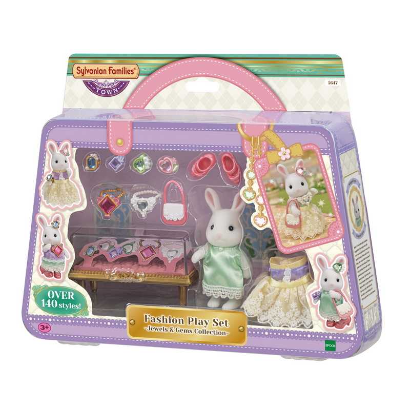 Sylvanian Fashion Play Set-Jewels & Gems Collection แฟชั่นเพลย์เซ็ต ไวท์แรบบิทและเครื่องประดับ