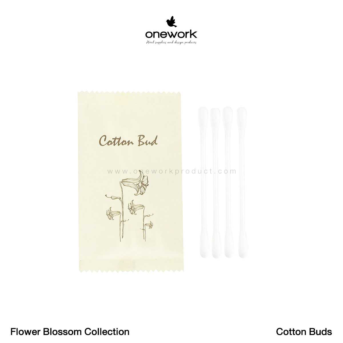 (100pcs.) วันเวิร์ค คอตตอนบัต ฟลาวเวอร์ บลอสซั่ม Onework Cotton Buds Flower Blossom Collection