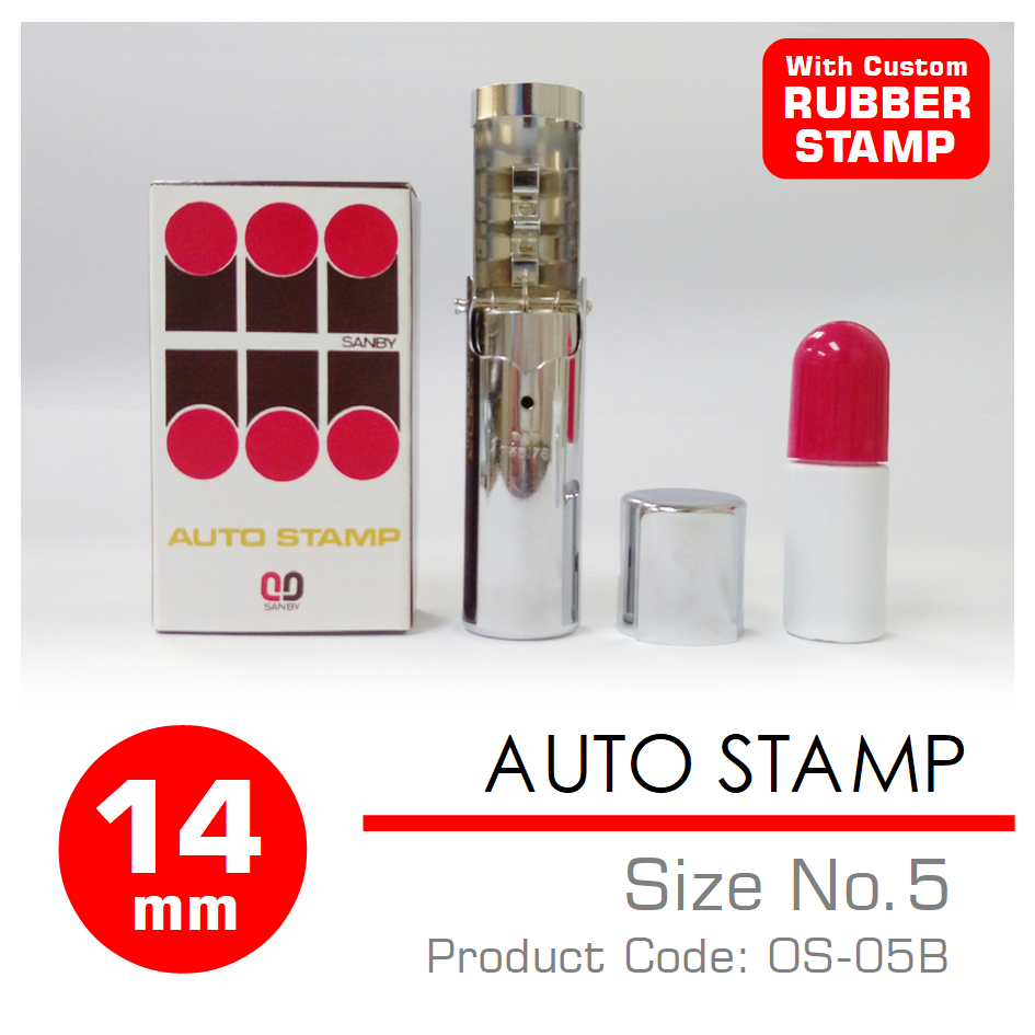 SANBY ออโต้แสตมป์#5 พร้อมสั่งทำหน้ายาง AUTO STAMP No.5 with Rubber Stamp (OS-05B)