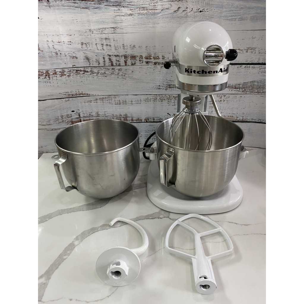 เครื่อง KitchenAid มือ2 Heavy duty white 4.8 L (2 โถ+ฝาครอบกันกระเด็น) สภาพ 90%