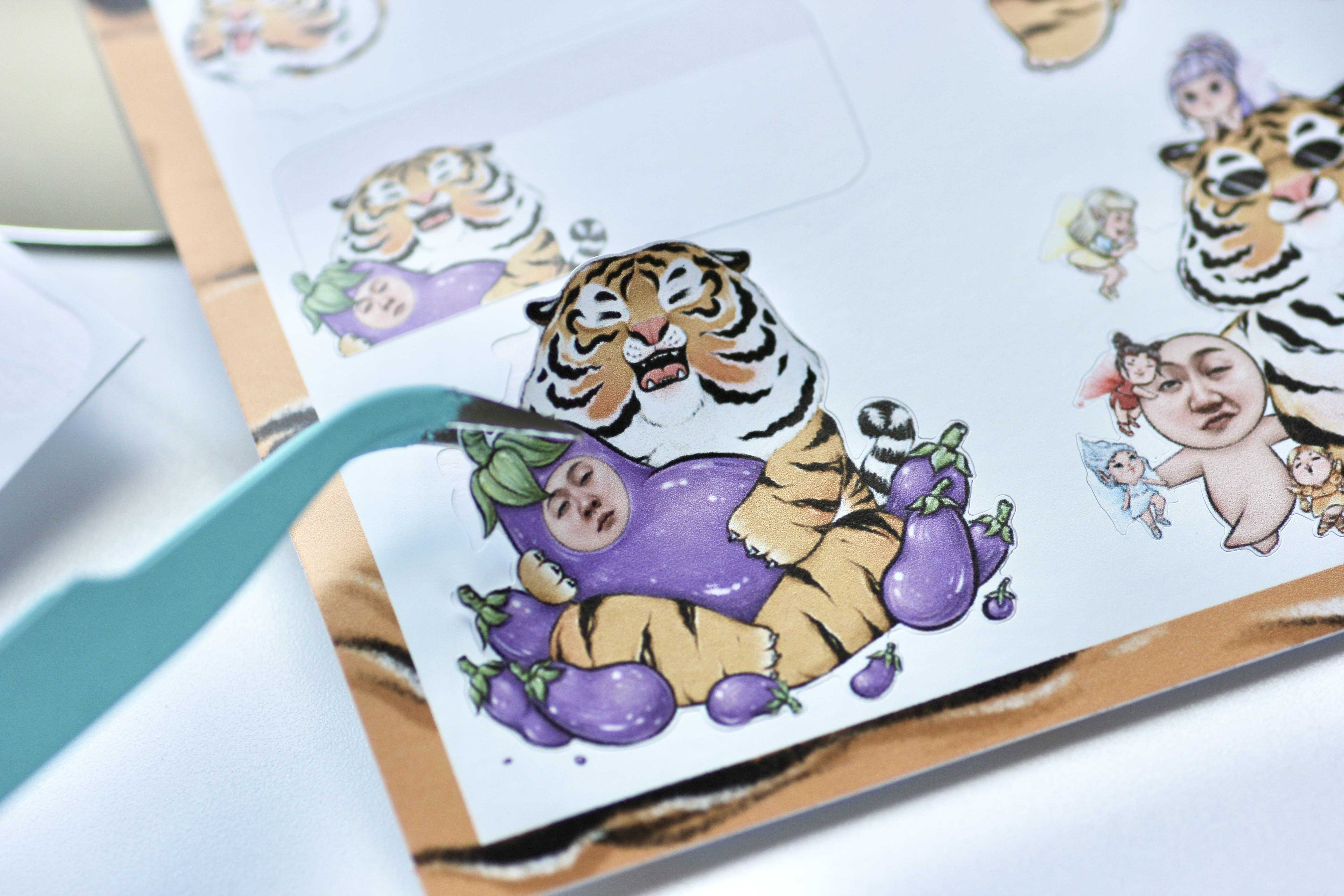 สติ๊กเกอร์ เสือ กับ Funny face :: Tiger with Funny face Sticker