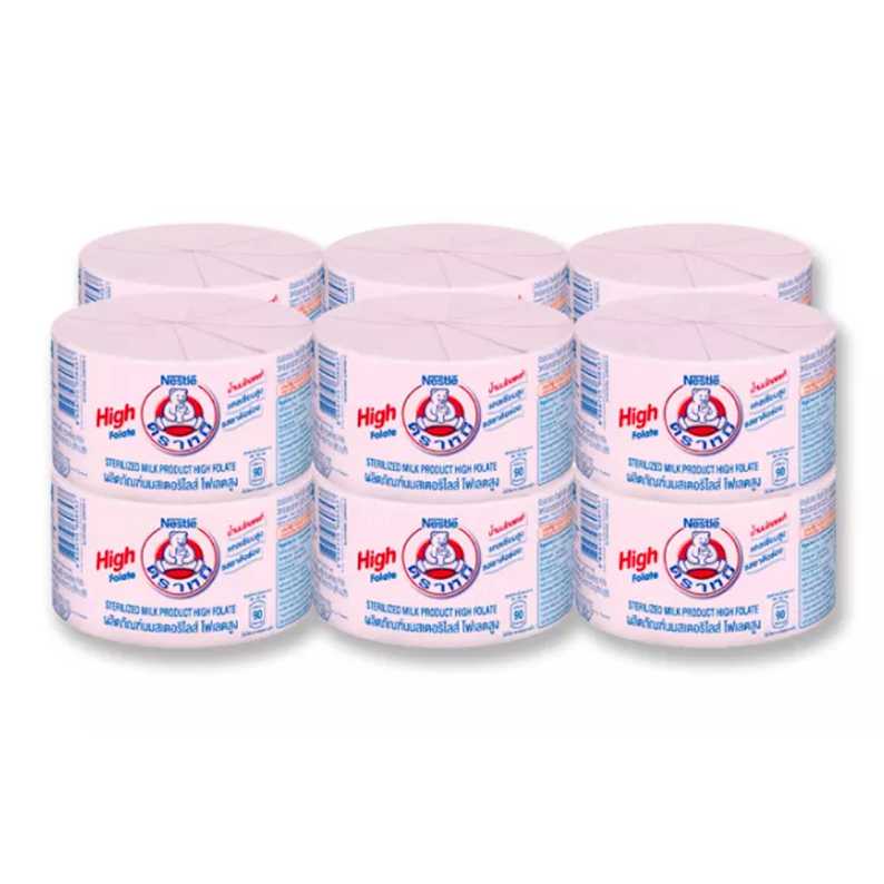 นมสด ตรา หมี   140 มล. x 12 กระป๋อง (สีชมพู)