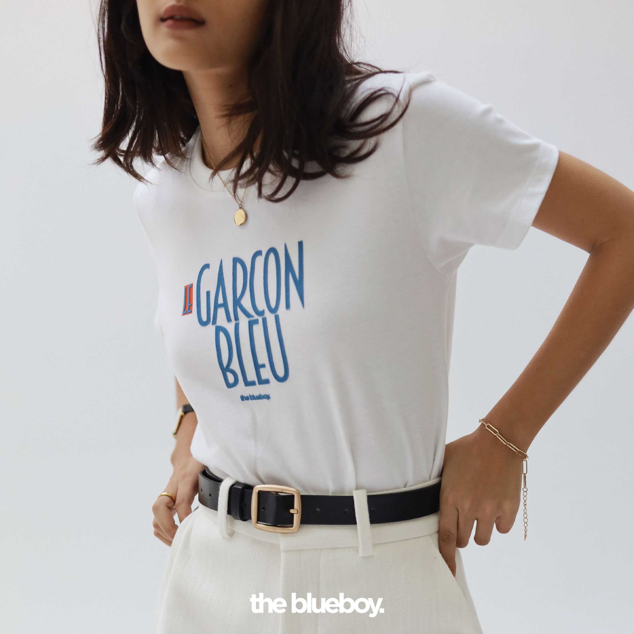 Le Garcon Bleu 'Slim-Fit' Tee in White