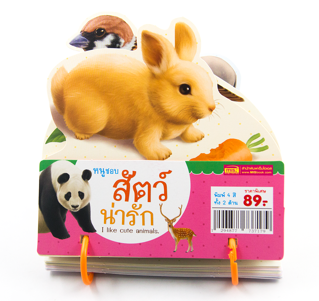 การ์ด หนูชอบสัตว์น่ารัก (สันห่วง) พร้อมภาพการ์ตูนน่ารัก สีสันสดใส