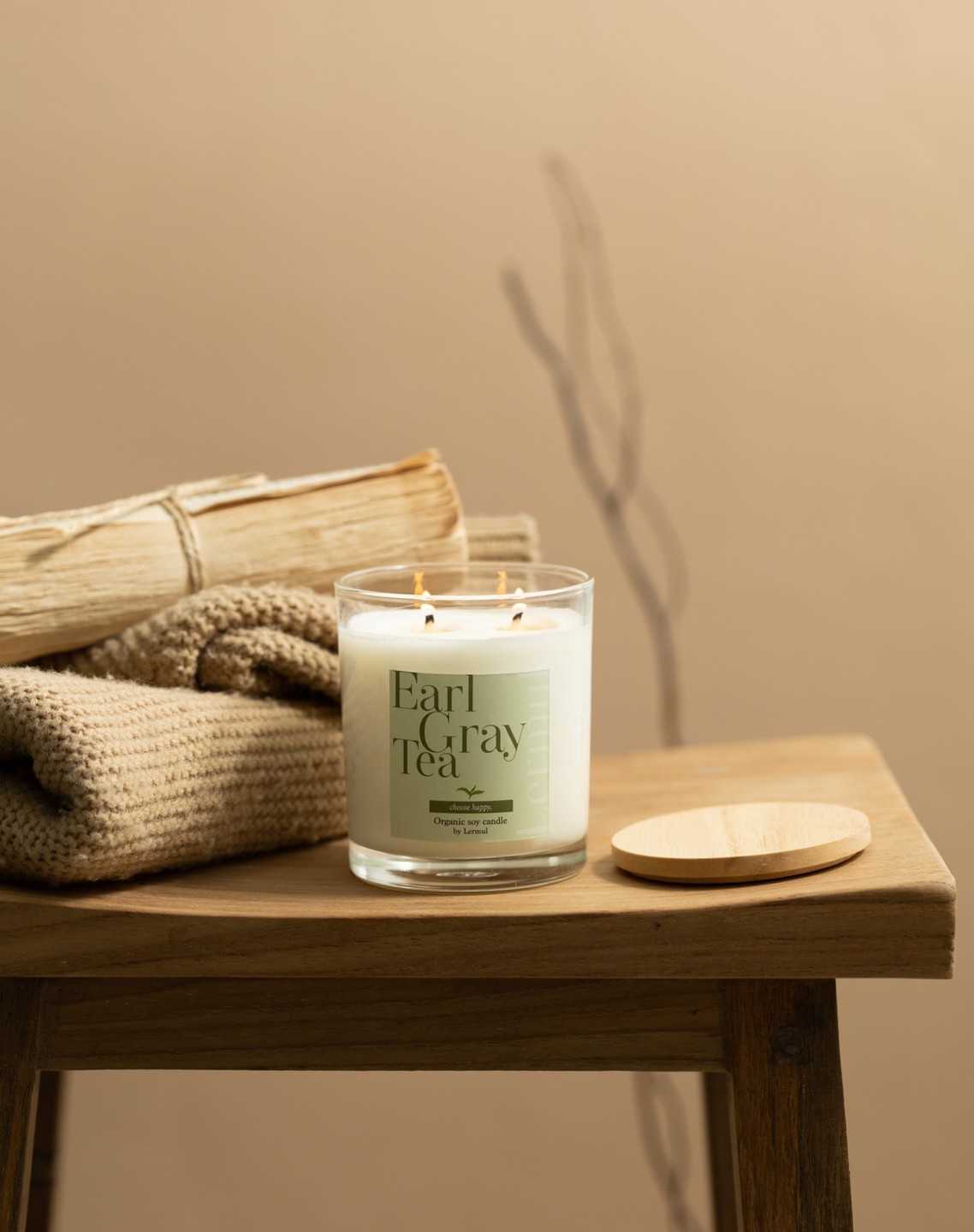 Earl gray tea candle