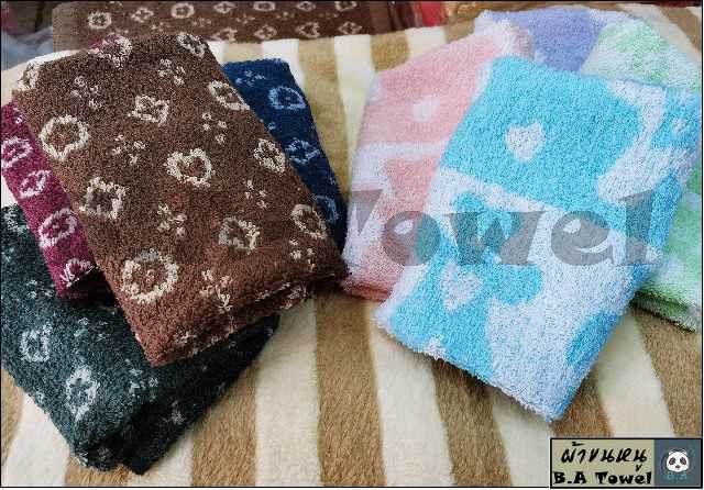 ผ้าขนหนู ผ้าอเนกประสงค์ ขนาด 12x12 นิ้ว ลายหมี/ลายกราฟฟิก ซับน้ำดี cotton 100% (12 ผืน)