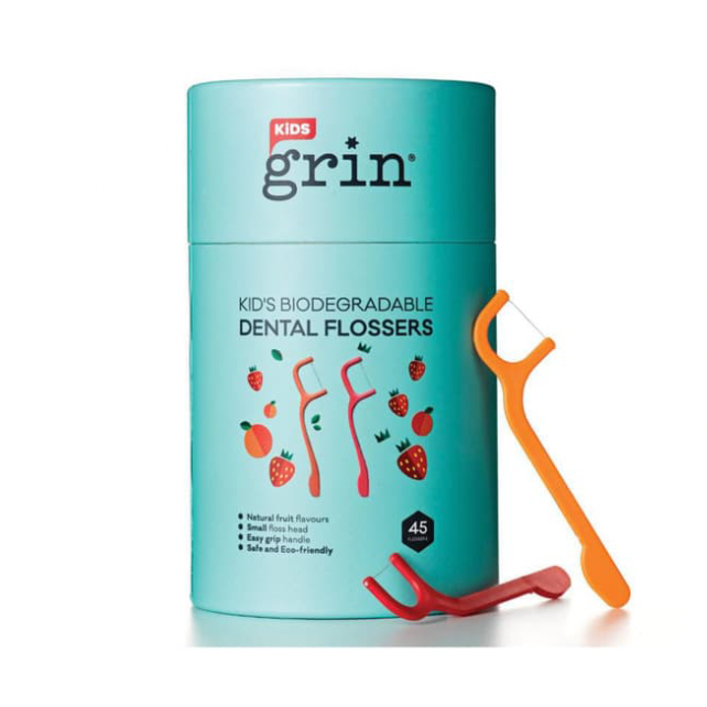 ไหมขัดฟัน kid grin organic ทำจากข้าวโพด สำหรับเด็ก Made in ออสเตรเลีย 