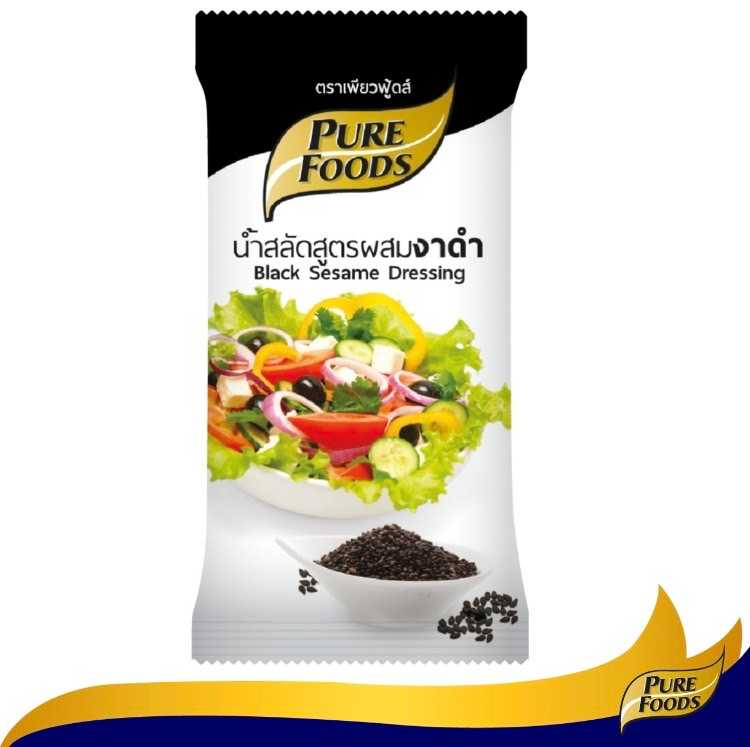 น้ำสลัดสูตรผสมงาดำ 50 กรัม ตรา เพียวฟู้ดส์