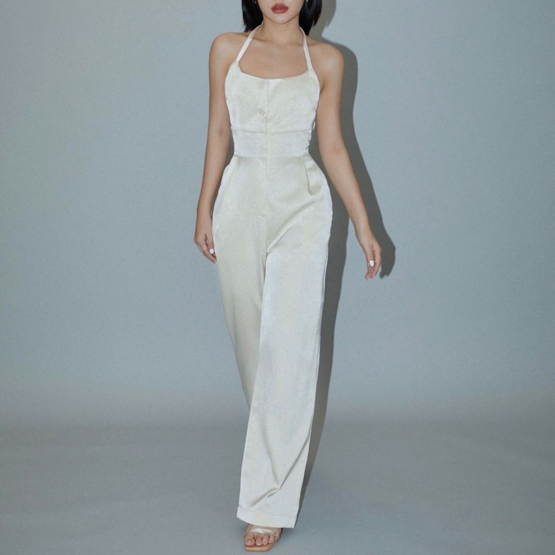 Juno Jumpsuit in Pearl White