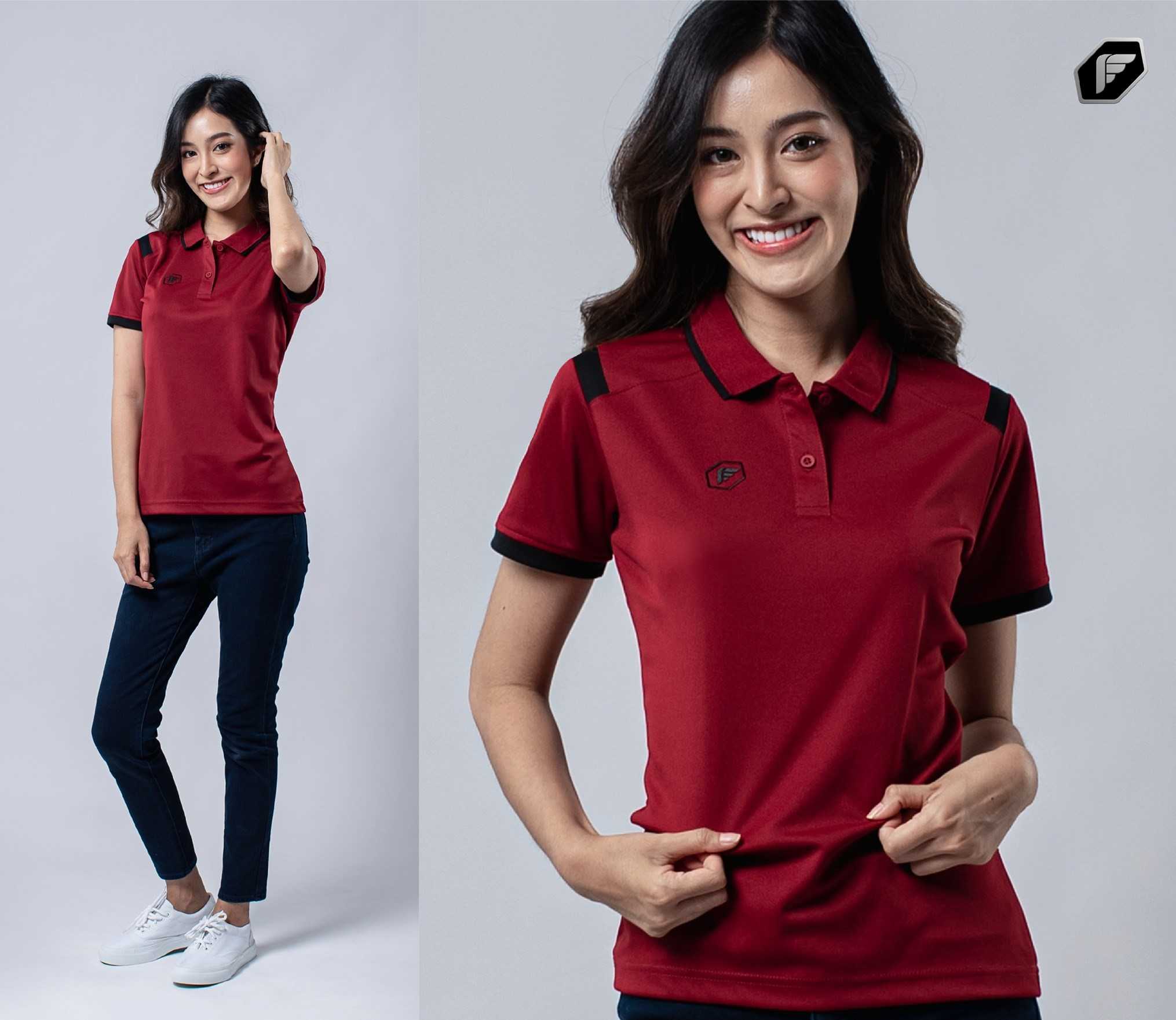 เสื้อโปโลเบสิค พีแกน (หญิง) 16-20052 ราคา 195 บาท    สั่งเผื่อรอบอกจริง 2 นิ้ว