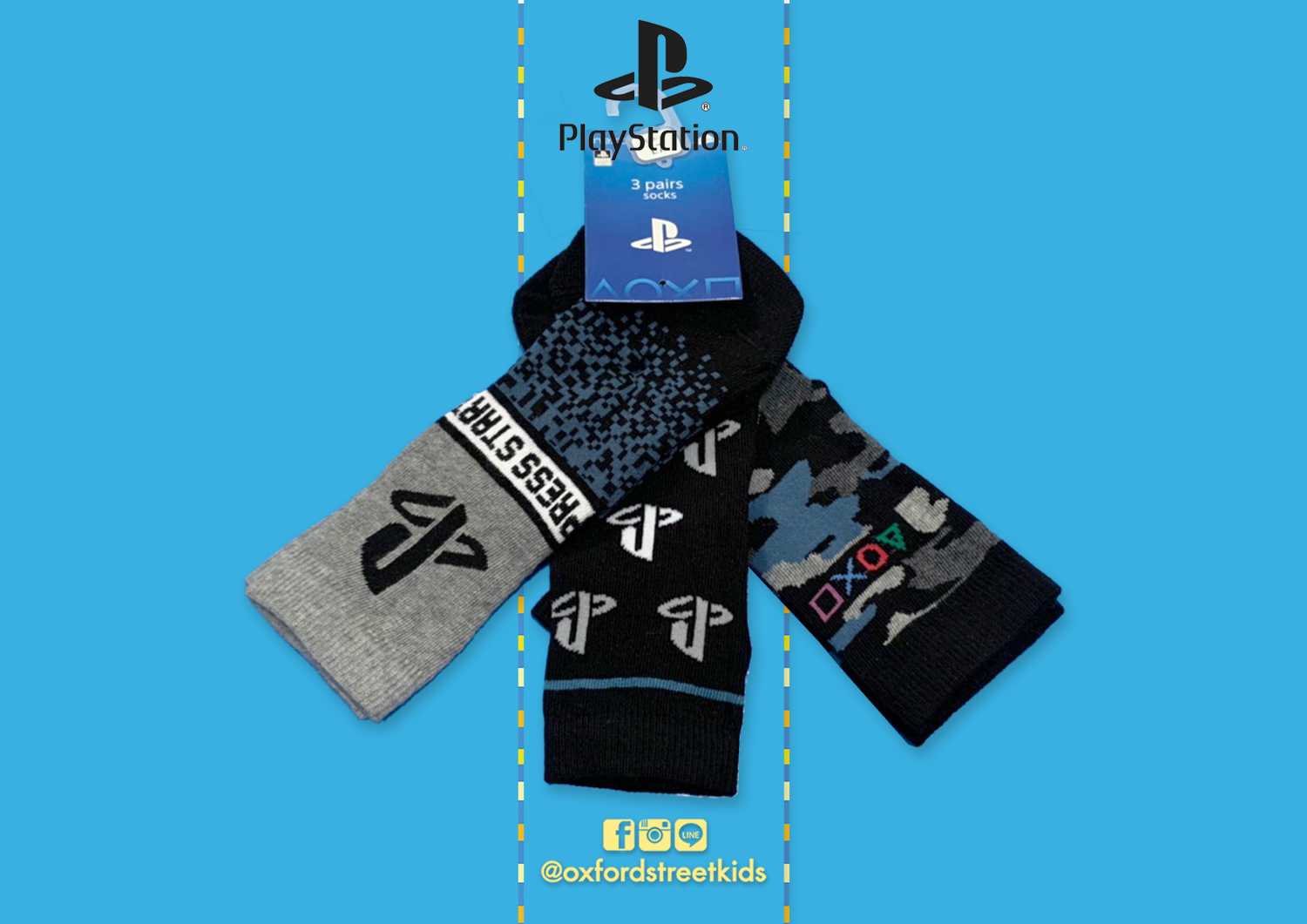 𝐒𝐀𝐋𝐄❗️ [UK6-8.5] Next Play Station 3 Pack Socks ถุงเท้า 3 คู่ในเซต