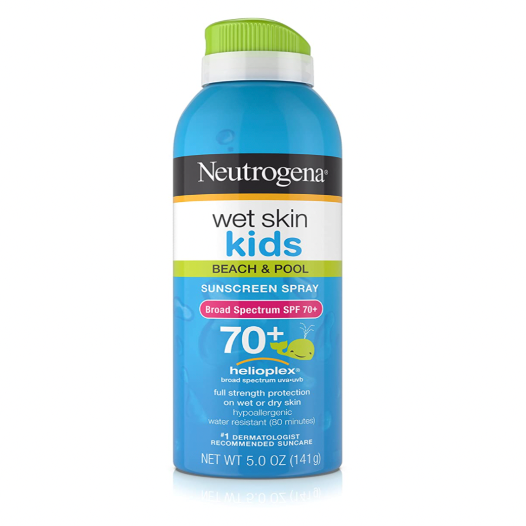 สเปรย์กันแดดสำหรับเด็ก Neutrogena Wet Skin Kids Beach & Pool Sunscreen Spray SPF 70+