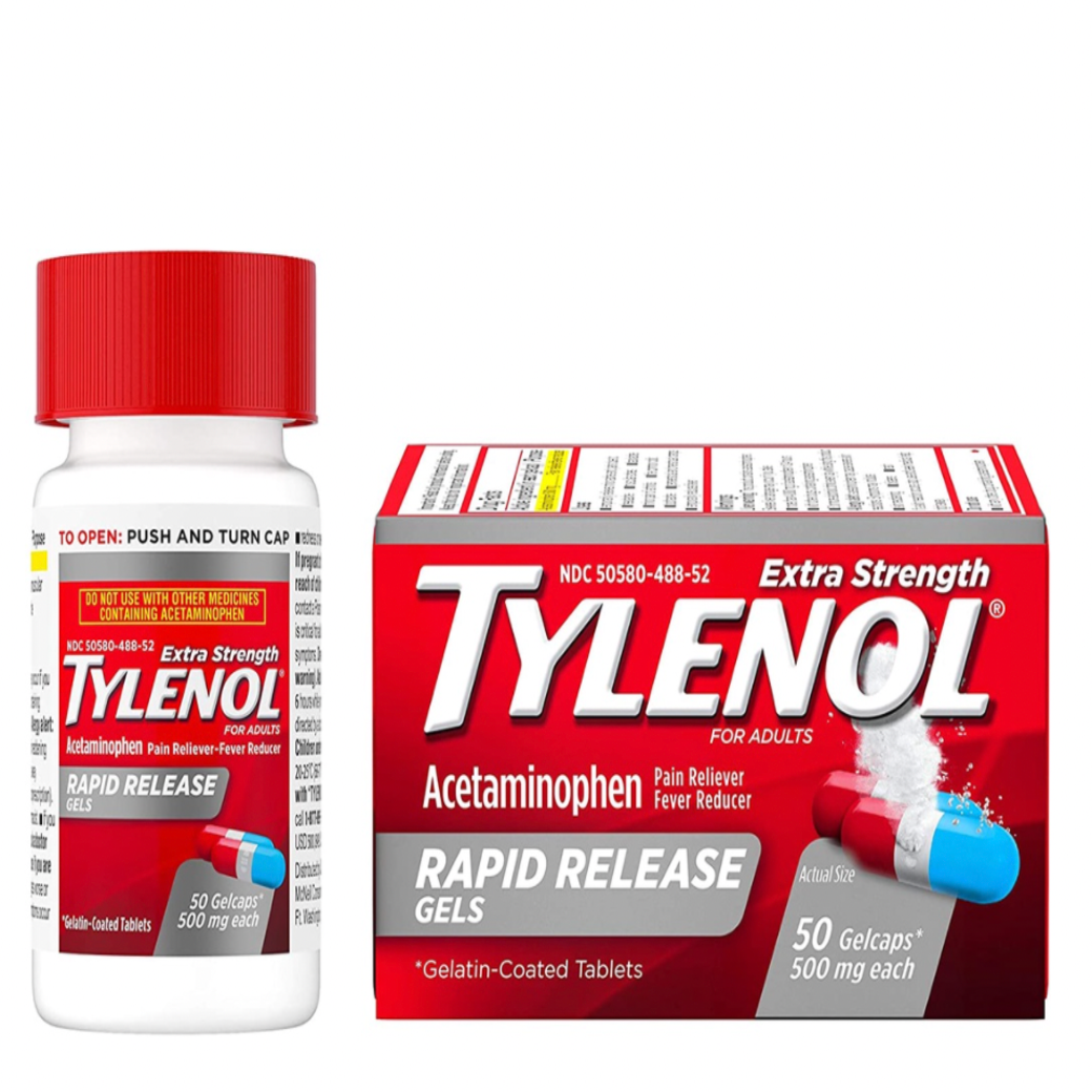 แก้ปวด ลดไข้ US Tylenol Extra Strength 50 เม็ด Rapid Release Gels for Pain & Fever