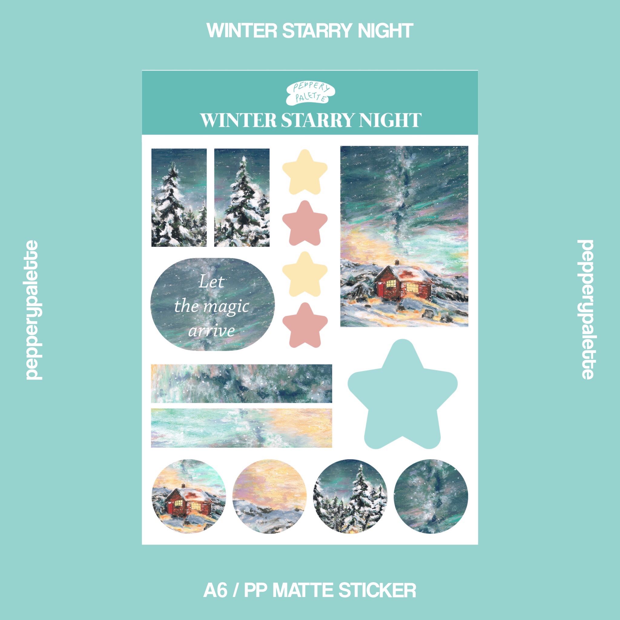 winter starry night — sticker