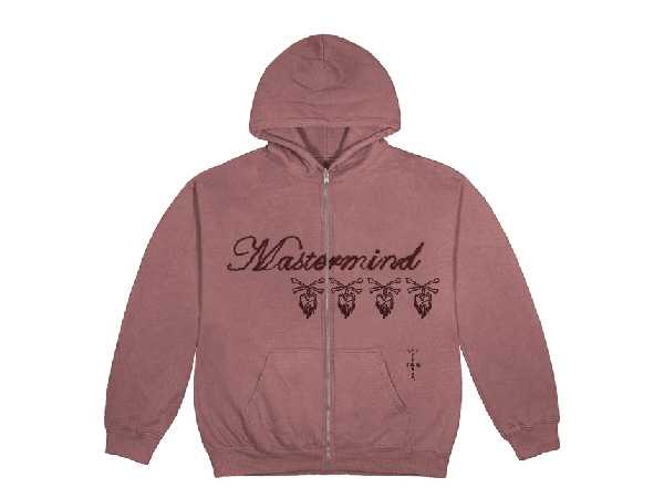Travis Scott Cactus Jack x Mastermind Skull Zip Up Hoodie (WASHED RED)