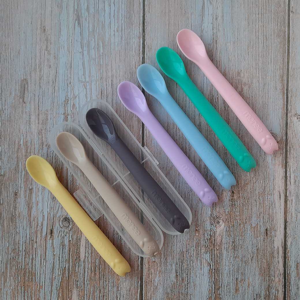 ช้อนซิลิโคน monee Silicone Baby Spoon - Kitty Step I